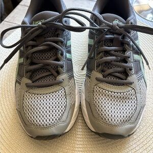 ASICS Women’s Contend 4 Gray and Green Athletic Shoes